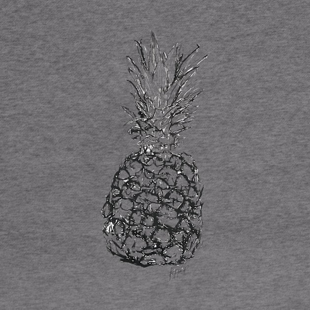 Hand-drawn Pineapple Print by colourofoctober